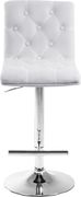 Elegant tufted white velvet bar stool by Meridian additional picture 6