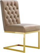 Gold stainless steel base / beige velvet chair by Meridian additional picture 3