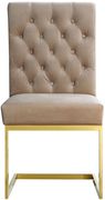 Gold stainless steel base / beige velvet chair by Meridian additional picture 4