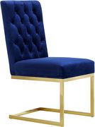 Gold stainless steel base / blue velvet chair by Meridian additional picture 4