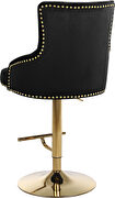 Gold base / nailhead trim black velvet bar stool by Meridian additional picture 4