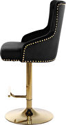 Gold base / nailhead trim black velvet bar stool by Meridian additional picture 5