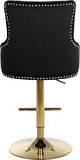 Gold base / nailhead trim black velvet bar stool by Meridian additional picture 6