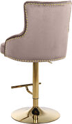 Gold base / nailhead trim pink bluevelvet bar stool by Meridian additional picture 4