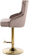 Gold base / nailhead trim pink bluevelvet bar stool by Meridian additional picture 5