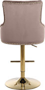 Gold base / nailhead trim pink bluevelvet bar stool by Meridian additional picture 6