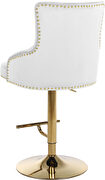 Gold base / nailhead trim white velvet bar stool by Meridian additional picture 5