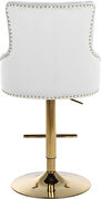 Gold base / nailhead trim white velvet bar stool by Meridian additional picture 7