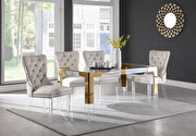 Clear glass / acrylic / gold legs dining table by Meridian additional picture 2