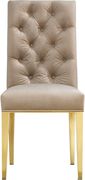 Rich gold stainless steel base beige velvet chair by Meridian additional picture 4