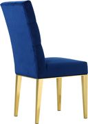 Rich gold stainless steel base / blue velvet chair by Meridian additional picture 2