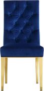 Rich gold stainless steel base / blue velvet chair by Meridian additional picture 4