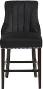 Black velvet fabric bar stool w/ chrome nailhead trim by Meridian additional picture 3