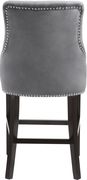 Gray velvet fabric bar stool w/ chrome nailhead trim by Meridian additional picture 4