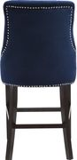 Navy velvet fabric bar stool w/ chrome nailhead trim by Meridian additional picture 4
