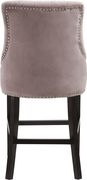 Pink velvet fabric bar stool w/ chrome nailhead trim by Meridian additional picture 4