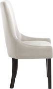 Contemporary cream velvet dining chair pair by Meridian additional picture 3