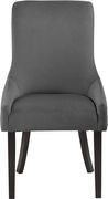 Contemporary gray velvet dining chair pair by Meridian additional picture 5