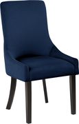 Contemporary navy velvet dining chair pair by Meridian additional picture 4