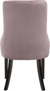 Contemporary pink velvet dining chair pair by Meridian additional picture 2