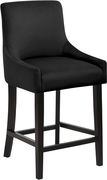 Set of black velvet contemporary bar stools by Meridian additional picture 3