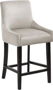Set of cream velvet contemporary bar stools by Meridian additional picture 4