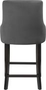 Set of gray velvet contemporary bar stools by Meridian additional picture 2