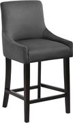 Set of gray velvet contemporary bar stools by Meridian additional picture 4