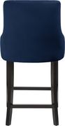 Set of navy blue velvet contemporary bar stools by Meridian additional picture 2