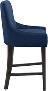 Set of navy blue velvet contemporary bar stools by Meridian additional picture 3