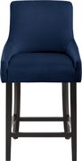 Set of navy blue velvet contemporary bar stools by Meridian additional picture 5