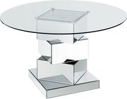 Round glass top / mirrored base dining table by Meridian additional picture 2