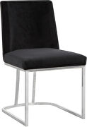 Elegant contemporary silver / black velvet dining chair by Meridian additional picture 2
