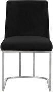 Elegant contemporary silver / black velvet dining chair by Meridian additional picture 4