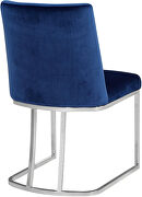 Elegant contemporary silver / blue velvet dining chair by Meridian additional picture 2