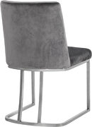 Elegant contemporary silver / gray velvet dining chair by Meridian additional picture 2