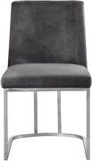 Elegant contemporary silver / gray velvet dining chair by Meridian additional picture 4