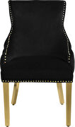 Elegant tufted velvet dining chair w/ golden legs additional photo 3 of 5