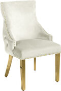 Elegant tufted velvet dining chair w/ golden legs by Meridian additional picture 3