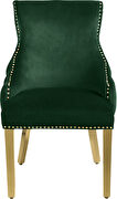 Elegant tufted velvet dining chair w/ golden legs by Meridian additional picture 5