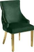Elegant tufted velvet dining chair w/ golden legs by Meridian additional picture 6