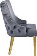 Elegant tufted velvet dining chair w/ golden legs by Meridian additional picture 4