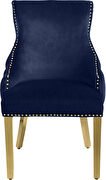 Elegant tufted velvet dining chair w/ golden legs by Meridian additional picture 6
