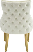 Elegant tufted vegan leather dining chair w/ golden legs by Meridian additional picture 2