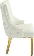 Elegant tufted faux leather dining chair w/ golden legs by Meridian additional picture 5