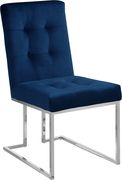 Stainless steel / navy velvet tufted seat dining chair by Meridian additional picture 2