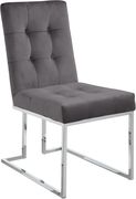 Stainless steel base / gray velvet contemporary dining chair by Meridian additional picture 3