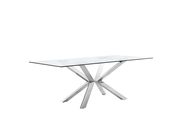 Modern multi-x shape dining table chrome/glass by Meridian additional picture 2