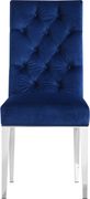 Modern blue velvet / rich chrome metal chair by Meridian additional picture 2
