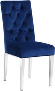 Modern blue velvet / rich chrome metal chair by Meridian additional picture 3